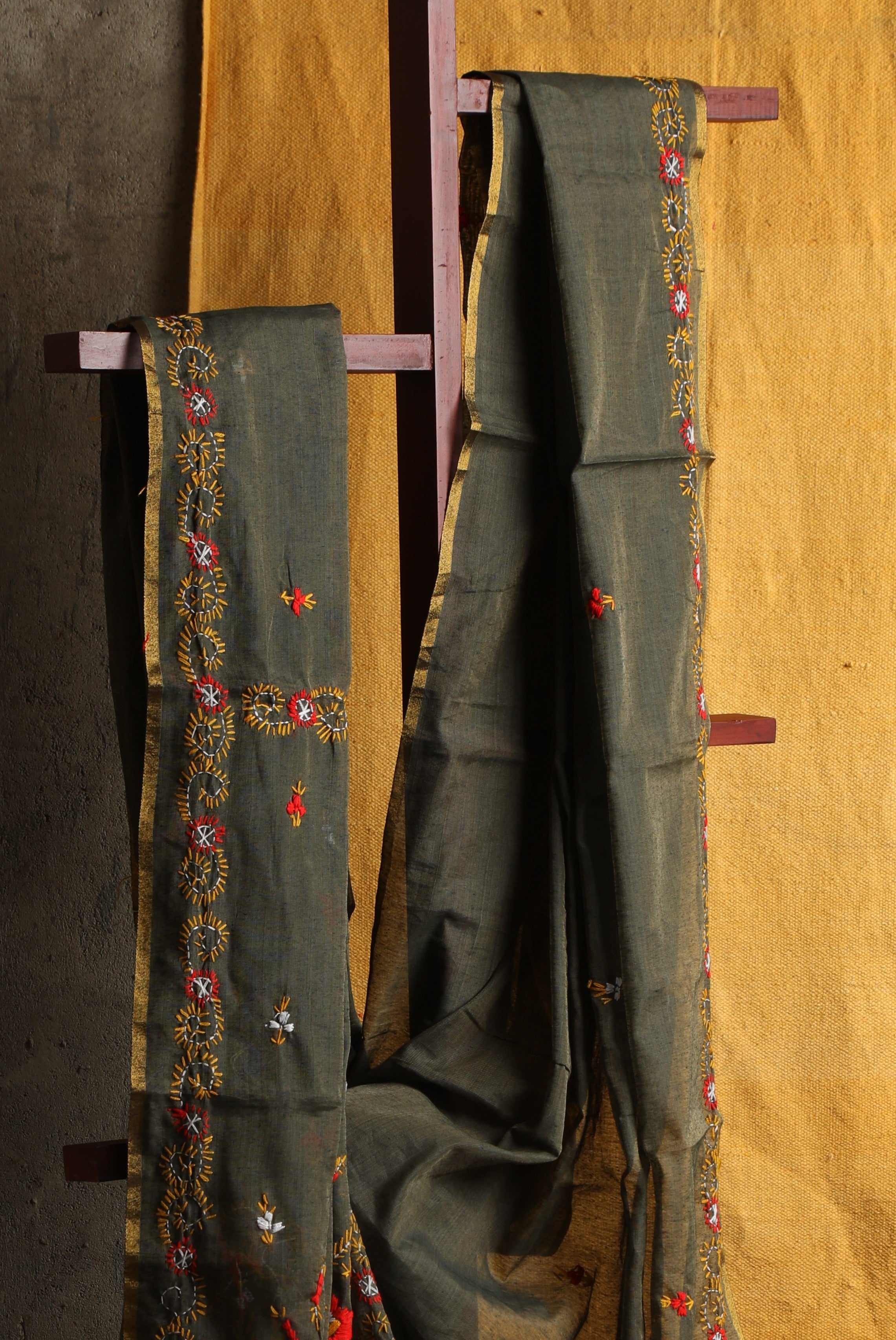 Chanderi Hand-embroidery Saree