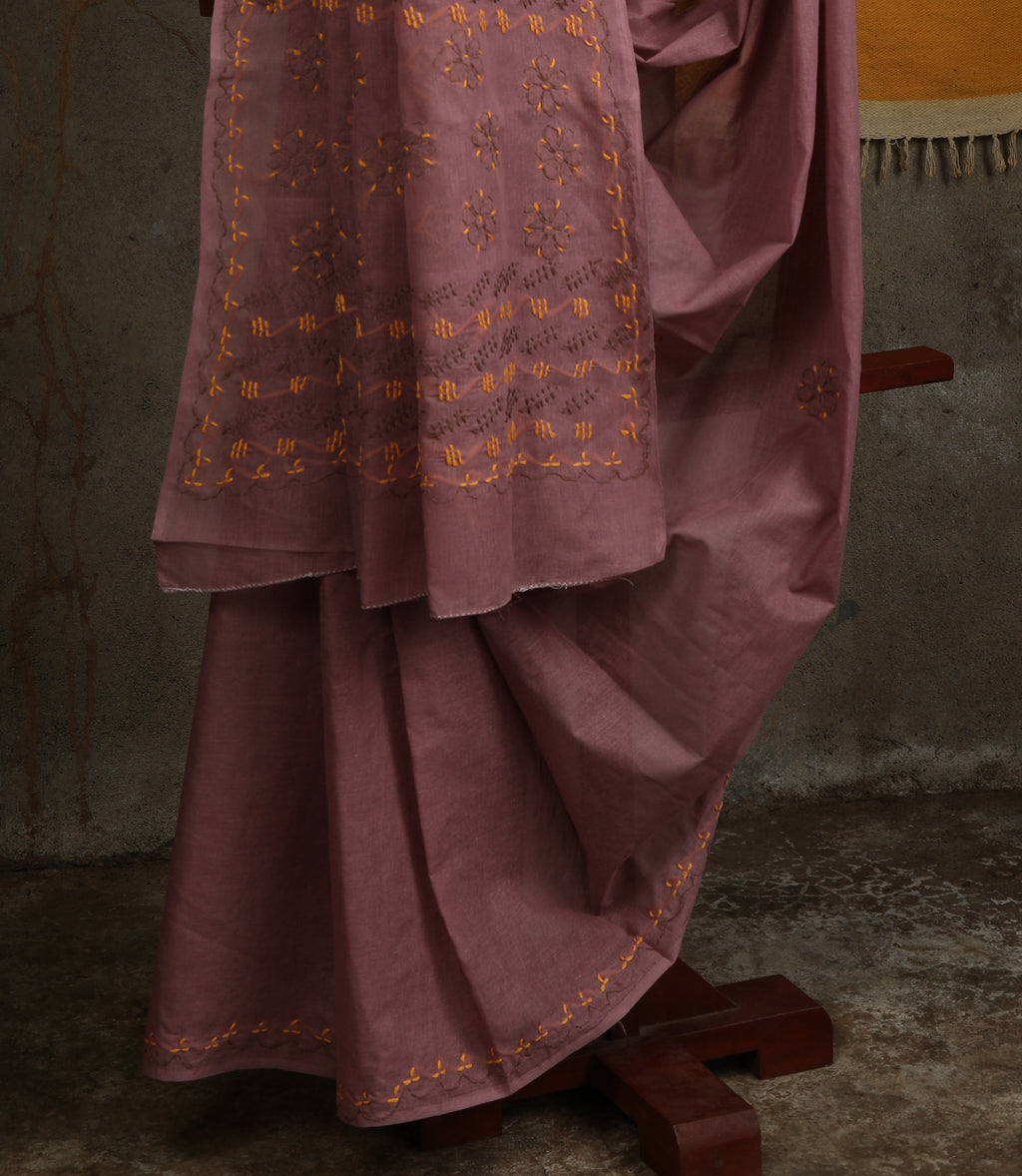 Chikkankari Shadow-work saree