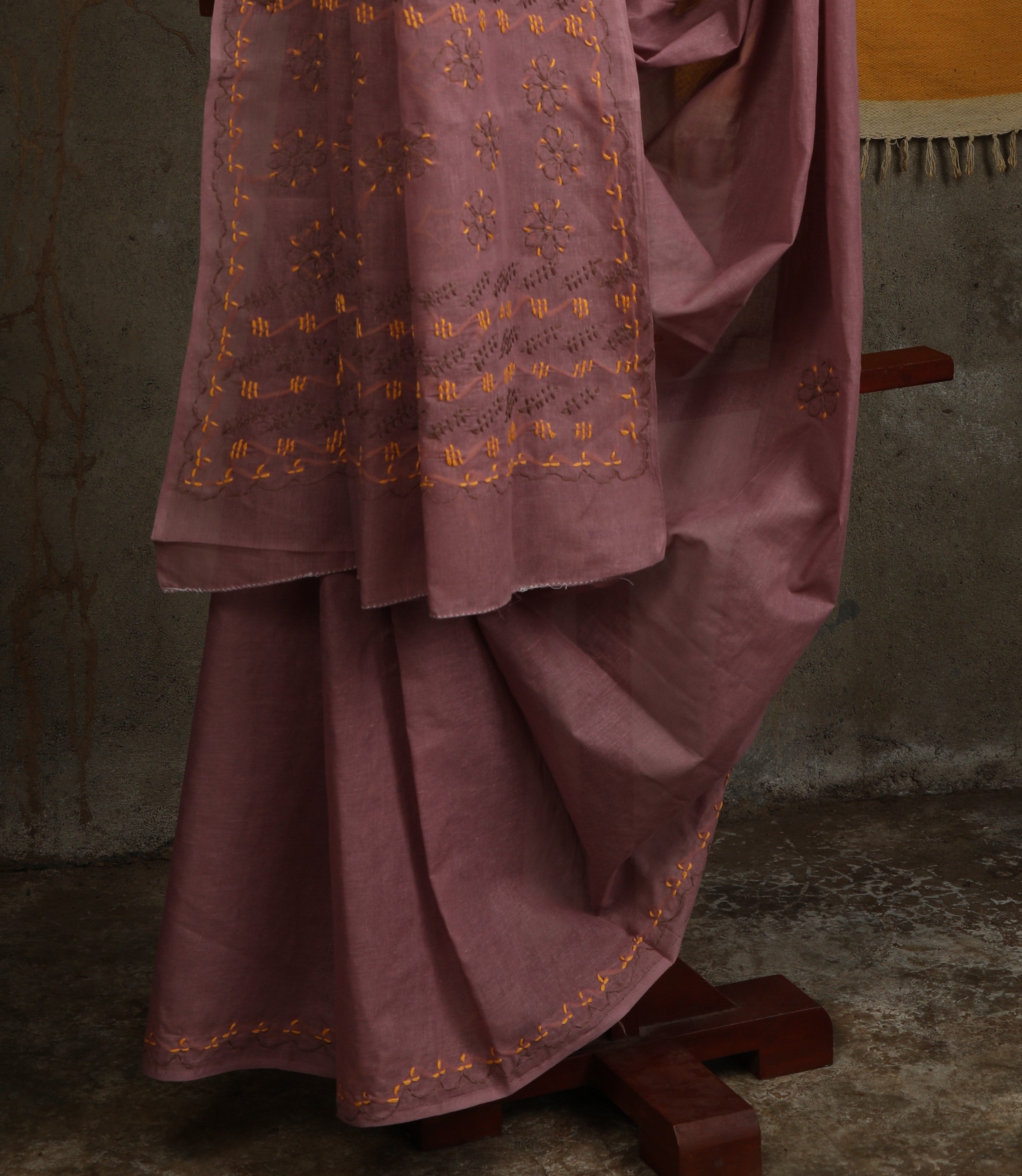 Chikkankari Shadow-work saree